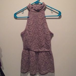 Mauve lace dressy peplum top